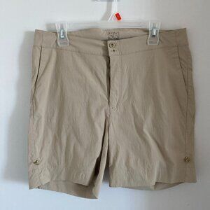 Helly Hansen Women's High Waist Shorts Beige Side and Back Pockets Size XL